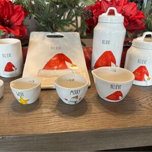 Rae Dunn Holiday Collection - Santa Hat Believe Measuring Cups